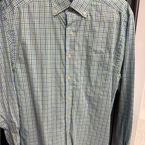 Vineyard Vines Blue and Green Checkered Men's Shirt